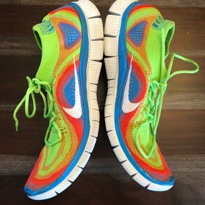 nike free flyknit 5.0 rainbow womens yellow
